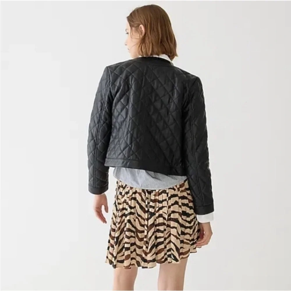 J. Crew rFeatherweight Satin Mini Skirt in Zebra Stripe Size 2 NWT